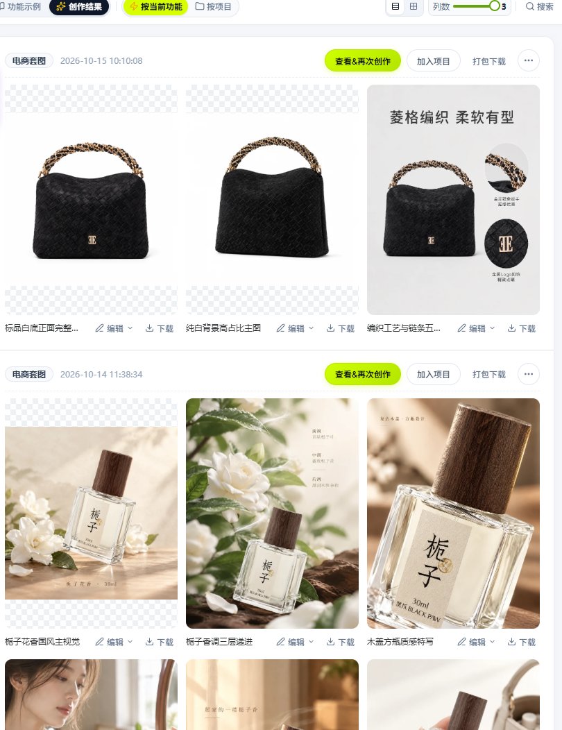 电商套图创作结果示例