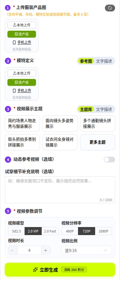 服装模特试穿完整左侧面板