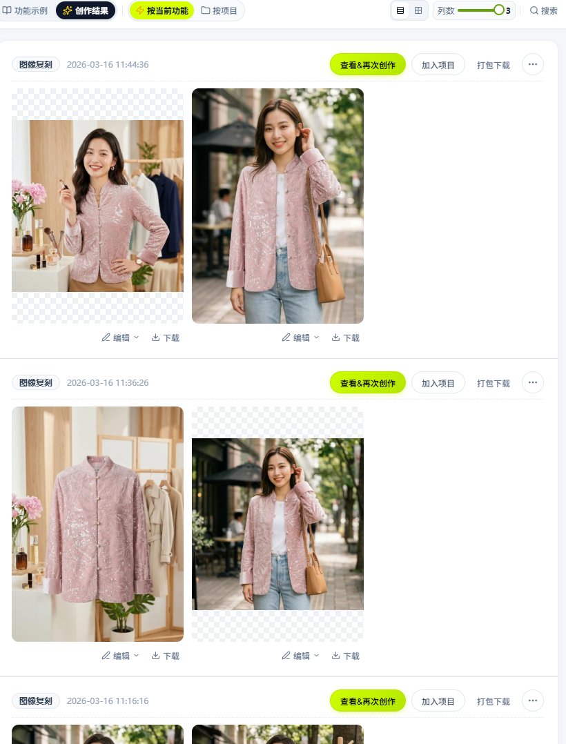 图像复刻生成结果示例